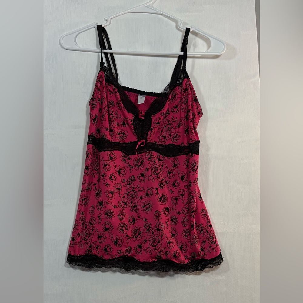 Marilyn Monroe Pink and Black Floral Chemise